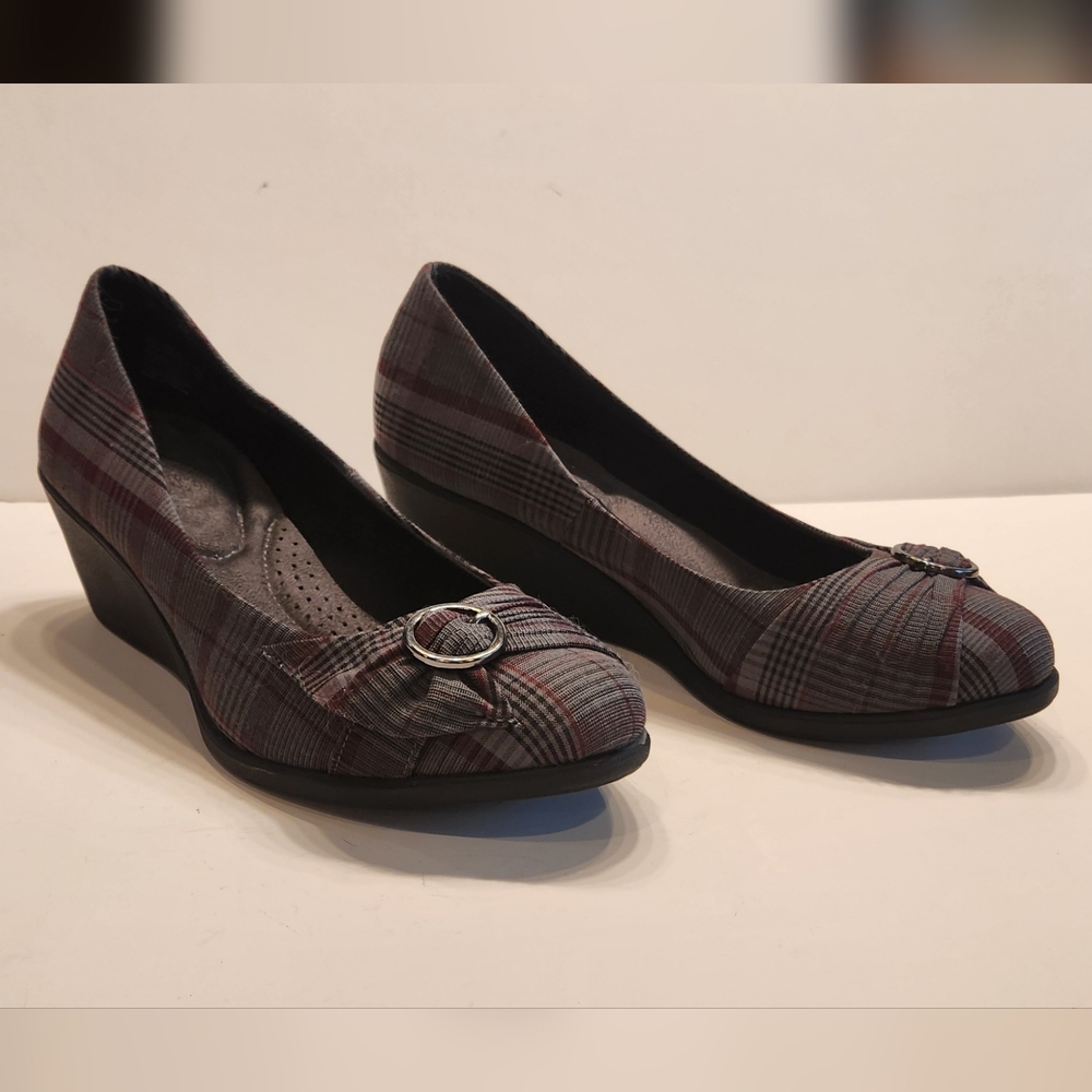 Dexflex Comfort Plaid Wedges, Eleanor, Women's Size 10 Wide